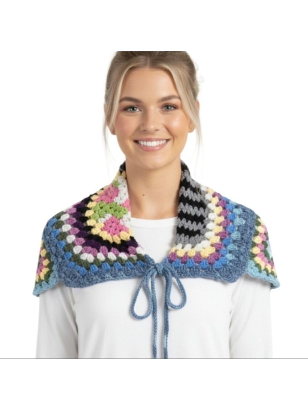 Handmade Crochet Granny Square Top Skirt Shawl Scarf Hat - Picture 16 of 17